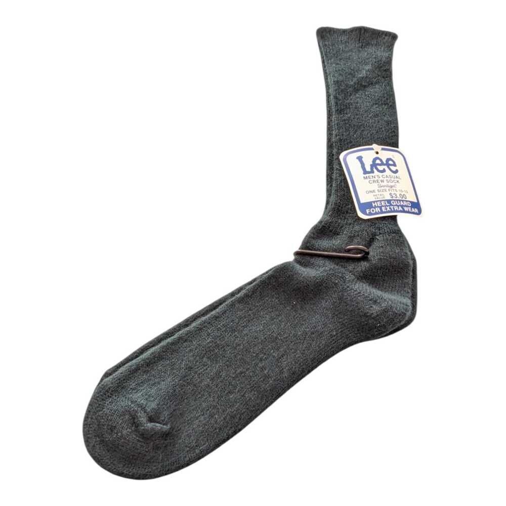 Vintage Mens Lee Casual Crew Socks Green‎ 10-13 Orlon Acrylic Nylon Sanitized